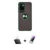 MARSİLYAN™- Redmi 10 2022 Kılıf Yörünge Çizgi - Şeffaf Pasifik Cam Ekran Koruyucu + Kamera Lens Koruma Cam - SF