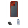 MARSİLYAN™- Redmi 10C Kılıf Ahenk Çizgi Serisi - Siyah Joko Magic 5D Cam + Şeffaf Kamera Lens Koruma Cam