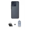 MARSİLYAN™- Redmi 10C Kılıf Ahenk Çizgi Serisi - Siyah Joko Magic 5D Cam + Şeffaf Kamera Lens Koruma Cam