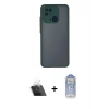 MARSİLYAN™- Redmi 10C Kılıf Ahenk Çizgi Serisi - Siyah Joko Magic 5D Cam + Şeffaf Kamera Lens Koruma Cam