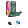MARSİLYAN™- Redmi 10C Kılıf Ahenk Klasik Koleksiyonu - Siyah 3D Antistatik Cam Ekran Koruyucu + Kamera Lens Koruma Cam - SF