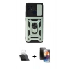 MARSİLYAN™- Redmi 10C Kılıf Ahenk Klasik - Siyah 3D Antistatik Mat Seramik Nano Ekran Koruyucu + Kamera Lens Koruma Cam - SF