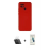MARSİLYAN™- Redmi 10C Kılıf Ahenk Serisi - Şeffaf Pasifik Cam Ekran Koruyucu + Kamera Lens Koruma Cam - SF