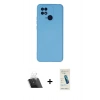 MARSİLYAN™- Redmi 10C Kılıf Ahenk Serisi - Şeffaf Pasifik Cam Ekran Koruyucu + Kamera Lens Koruma Cam - SF