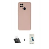 MARSİLYAN™- Redmi 10C Kılıf Ahenk Serisi - Şeffaf Pasifik Cam Ekran Koruyucu + Kamera Lens Koruma Cam - SF