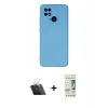 MARSİLYAN™- Redmi 10C Kılıf Ahenk Serisi - Siyah 20D Premium Cam Ekran Koruyucu + Kamera Lens Koruma Cam - SF