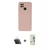 MARSİLYAN™- Redmi 10C Kılıf Ahenk Serisi - Siyah 20D Premium Cam Ekran Koruyucu + Kamera Lens Koruma Cam - SF