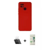 MARSİLYAN™- Redmi 10C Kılıf Ahenk Serisi - Siyah 20D Premium Cam Ekran Koruyucu + Kamera Lens Koruma Cam - SF