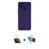 MARSİLYAN™- Redmi 10C Kılıf Ahenk Serisi - Siyah 3D Antistatik Cam Ekran Koruyucu + Kamera Lens Koruma Cam - SF