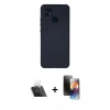 MARSİLYAN™- Redmi 10C Kılıf Ahenk Serisi - Siyah 3D Antistatik Mat Seramik Nano Ekran Koruyucu + Kamera Lens Koruma Cam - SF
