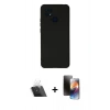 MARSİLYAN™- Redmi 10C Kılıf Ahenk Serisi - Siyah 3D Antistatik Mat Seramik Nano Ekran Koruyucu + Kamera Lens Koruma Cam - SF