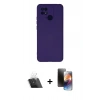 MARSİLYAN™- Redmi 10C Kılıf Ahenk Serisi - Siyah 3D Antistatik Mat Seramik Nano Ekran Koruyucu + Kamera Lens Koruma Cam - SF