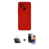MARSİLYAN™- Redmi 10C Kılıf Ahenk Serisi - Siyah 3D Antistatik Mat Seramik Nano Ekran Koruyucu + Kamera Lens Koruma Cam - SF