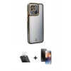 MARSİLYAN™- Redmi 10C Kılıf Çekirdek Klasik Serisi - Siyah 3D Antistatik Mat Seramik Nano Ekran Koruyucu + Kamera Lens Koruma Cam - SF
