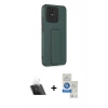 MARSİLYAN™- Redmi 10C Kılıf Çekirdek Yansıma - Şeffaf Royal Nano Ekran Koruyucu + Kamera Lens Koruma Cam - SF