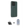 MARSİLYAN™- Redmi 10C Kılıf Çekirdek Yansıma - Siyah Joko Magic 5D Cam + Kamera Lens Koruma Cam - SF