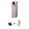 MARSİLYAN™- Redmi 10C Kılıf Eksen Doku Prime - Siyah 20D Premium Cam Ekran Koruyucu + Kamera Lens Koruma Cam - SF