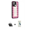 MARSİLYAN™- Redmi 10C Kılıf Odak Klasik Serisi - Şeffaf Pasifik Cam Ekran Koruyucu + Kamera Lens Koruma Cam - SF