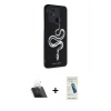 MARSİLYAN™- Redmi 10C Kılıf Odak Klasik Serisi - Şeffaf Pasifik Cam Ekran Koruyucu + Kamera Lens Koruma Cam - SF