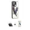 MARSİLYAN™- Redmi 10C Kılıf Odak Klasik Serisi - Şeffaf Pasifik Cam Ekran Koruyucu + Kamera Lens Koruma Cam - SF