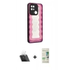 MARSİLYAN™- Redmi 10C Kılıf Odak Klasik Serisi - Siyah 20D Premium Cam Ekran Koruyucu + Kamera Lens Koruma Cam - SF