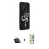 MARSİLYAN™- Redmi 10C Kılıf Odak Klasik Serisi - Siyah 20D Premium Cam Ekran Koruyucu + Kamera Lens Koruma Cam - SF