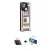 MARSİLYAN™- Redmi 10C Kılıf Odak Klasik Serisi - Siyah 3D Antistatik Cam Ekran Koruyucu + Kamera Lens Koruma Cam - SF