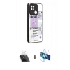 MARSİLYAN™- Redmi 10C Kılıf Odak Klasik Serisi - Siyah 3D Antistatik Cam Ekran Koruyucu + Kamera Lens Koruma Cam - SF