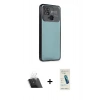 MARSİLYAN™- Redmi 10C Kılıf Vadi Minimal - Şeffaf Pasifik Cam Ekran Koruyucu + Kamera Lens Koruma Cam - SF