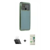 MARSİLYAN™- Redmi 10C Kılıf Vadi Minimal - Siyah 20D Premium Cam Ekran Koruyucu + Şeffaf Kamera Lens Koruma Cam