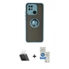 MARSİLYAN™- Redmi 10C Kılıf Yörünge Çizgi - Şeffaf Royal Nano Ekran Koruyucu + Kamera Lens Koruma Cam - SF