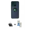 MARSİLYAN™- Redmi 10C Kılıf Yörünge Çizgi - Şeffaf Royal Nano Ekran Koruyucu + Kamera Lens Koruma Cam - SF