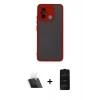 MARSİLYAN™- Redmi 12C Kılıf Ahenk Çizgi Serisi - Siyah 6D Antistatik Mat Seramik Hayalet Nano Ekran Koruyucu + Kamera Lens Koruma Cam - SF
