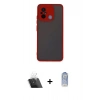 MARSİLYAN™- Redmi 12C Kılıf Ahenk Çizgi Serisi - Siyah Joko Magic 5D Cam + Kamera Lens Koruma Cam - SF