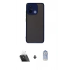 MARSİLYAN™- Redmi 12C Kılıf Ahenk Çizgi Serisi - Siyah Joko Magic 5D Cam + Kamera Lens Koruma Cam - SF