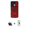 MARSİLYAN™- Redmi 12C Kılıf Ahenk Klasik - Şeffaf Pasifik Cam Ekran Koruyucu + Kamera Lens Koruma Cam - SF