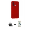 MARSİLYAN™- Redmi 12C Kılıf Ahenk Serisi - Şeffaf Pasifik Cam Ekran Koruyucu + Kamera Lens Koruma Cam - SF