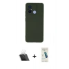 MARSİLYAN™- Redmi 12C Kılıf Ahenk Serisi - Şeffaf Pasifik Cam Ekran Koruyucu + Kamera Lens Koruma Cam - SF