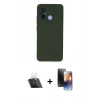 MARSİLYAN™- Redmi 12C Kılıf Ahenk Serisi - Siyah 3D Antistatik Mat Seramik Nano Ekran Koruyucu + Kamera Lens Koruma Cam - SF