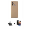 MARSİLYAN™- Redmi 12C Kılıf Ahenk Serisi - Siyah 3D Antistatik Mat Seramik Nano Ekran Koruyucu + Kamera Lens Koruma Cam - SF