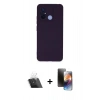 MARSİLYAN™- Redmi 12C Kılıf Ahenk Serisi - Siyah 3D Antistatik Mat Seramik Nano Ekran Koruyucu + Kamera Lens Koruma Cam - SF