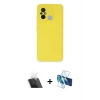 MARSİLYAN™- Redmi 12C Kılıf Ahenk Serisi - Siyah 3D Antistatik Seramik Nano Ekran Koruyucu + Kamera Lens Koruma Cam - SF