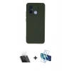 MARSİLYAN™- Redmi 12C Kılıf Ahenk Serisi - Siyah 3D Antistatik Seramik Nano Ekran Koruyucu + Kamera Lens Koruma Cam - SF
