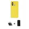 MARSİLYAN™- Redmi 12C Kılıf Ahenk Serisi - Siyah 6D Antistatik Mat Seramik Hayalet Nano Ekran Koruyucu + Kamera Lens Koruma Cam - SF