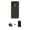 MARSİLYAN™- Redmi 12C Kılıf Ahenk Serisi - Siyah 6D Antistatik Mat Seramik Hayalet Nano Ekran Koruyucu + Kamera Lens Koruma Cam - SF