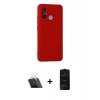 MARSİLYAN™- Redmi 12C Kılıf Ahenk Serisi - Siyah 6D Antistatik Mat Seramik Hayalet Nano Ekran Koruyucu + Kamera Lens Koruma Cam - SF