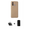 MARSİLYAN™- Redmi 12C Kılıf Ahenk Serisi - Siyah 6D Antistatik Mat Seramik Hayalet Nano Ekran Koruyucu + Kamera Lens Koruma Cam - SF