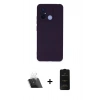 MARSİLYAN™- Redmi 12C Kılıf Ahenk Serisi - Siyah 6D Antistatik Mat Seramik Hayalet Nano Ekran Koruyucu + Kamera Lens Koruma Cam - SF