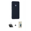 MARSİLYAN™- Redmi 12C Kılıf Ahenk Serisi - Siyah 6D Mat Seramik Hayalet Nano Ekran Koruyucu + Kamera Lens Koruma Cam - SF