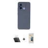 MARSİLYAN™- Redmi 12C Kılıf Ahenk Serisi - Siyah 6D Mat Seramik Hayalet Nano Ekran Koruyucu + Kamera Lens Koruma Cam - SF
